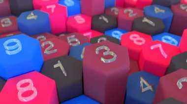 4K Soyut Balpeteği Rastgele Numaralar Ağı. Kusursuz Döngü.