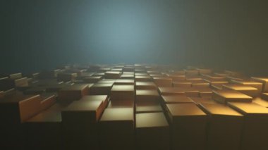 4K Soyut Kübik Arkaplan. Kusursuz döngü