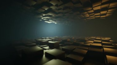 4K Soyut Kübik Arkaplan. Kusursuz döngü