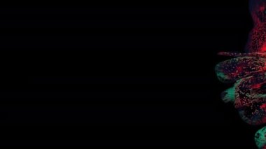 4K parçacıkları çerçeve boyunca organik olarak patlar. 3 Boyutlu Canlandırma.