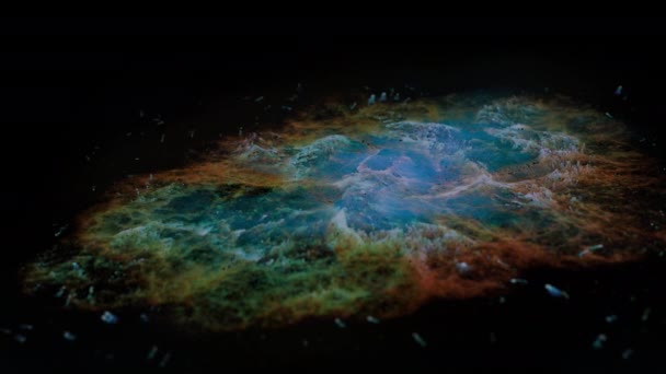 Recreación Única Partículas Cgi Nebulosa Del Cangrejo Animación Uhd — Vídeos de Stock