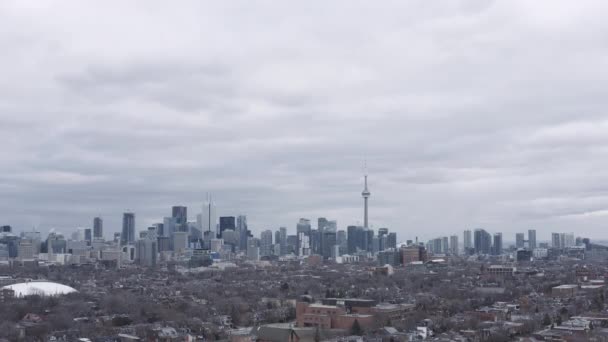 Aerial Etablerar Skott Från Toronto Ontario Alla Logotyper Och Skyltar — Stockvideo