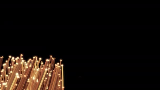 Намотка Волоконно Оптических Кабелей Заполняет Треть Рамы Анимация Uhd — стоковое видео