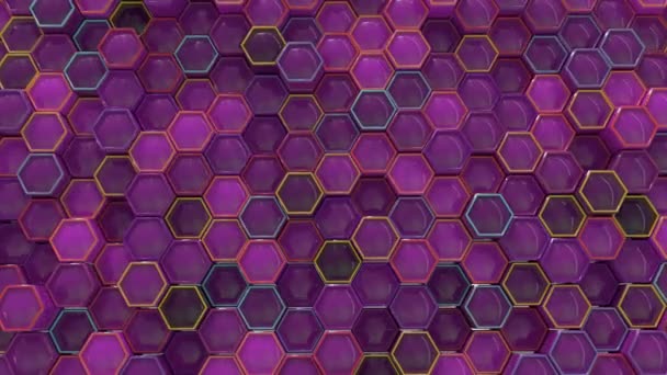 Abstract Honeycomb Grid Technologické Zázemí Animace — Stock video