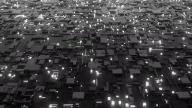 Kuantum hesaplama konsepti. Yapay Zeka teması. 4K UHD canlandırması.