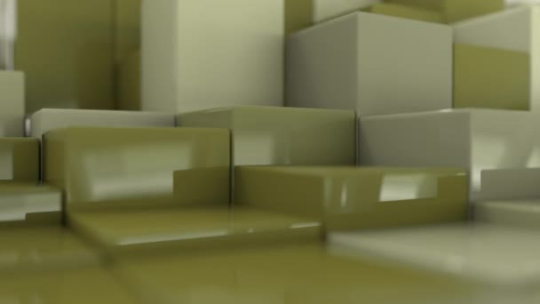 Cubos Deslocados Organicamente Uma Grade Loop Sem Costura — Vídeo de Stock