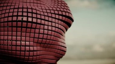 Metalik soyut küpler. Kusursuz döngü örgüsü. 4K UHD.