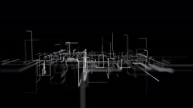 4K Soyut Ağ Büyümesi. 3B Hareket Arkaplanı.