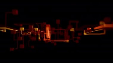 Çerçevede büyüyen 4K Futuristik Ağ Düğümleri. 3B Canlandırma.