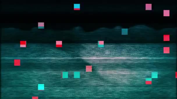 Gestileerde Pixel Lawaai Glitch Foutschade Naadloze Lus — Stockvideo