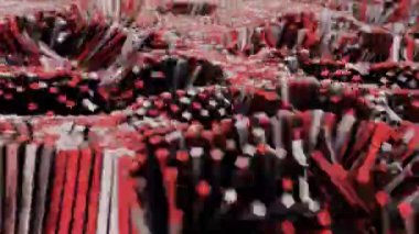 Dalgalarda Dalgalanan 4K Soyut Küpler. 3D CGI Teknik Canlandırması.