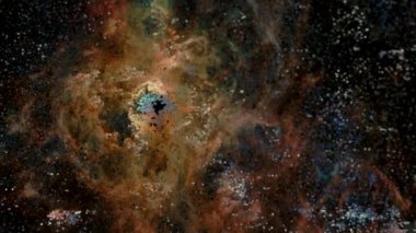 Tarantula Nebulasının Eşsiz Parçacık Bulutu Sunucusu. CG eğlencesi. 4K.