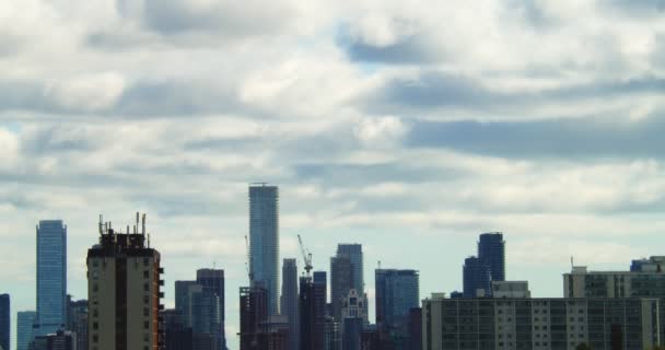 Timelapse Widok Panoramę Toronto Aktywnej Konstrukcji Nakręcony Przez Kamerę Kinową — Wideo stockowe