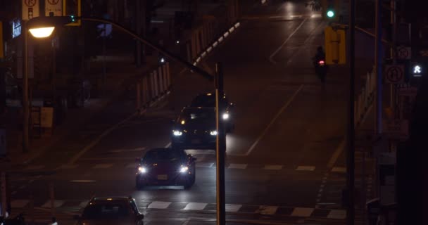 Καθιέρωση Στιγμιότυπου Ενός Δρόμου Του Τορόντο Την Νύχτα Όλα Λογότυπα — Αρχείο Βίντεο