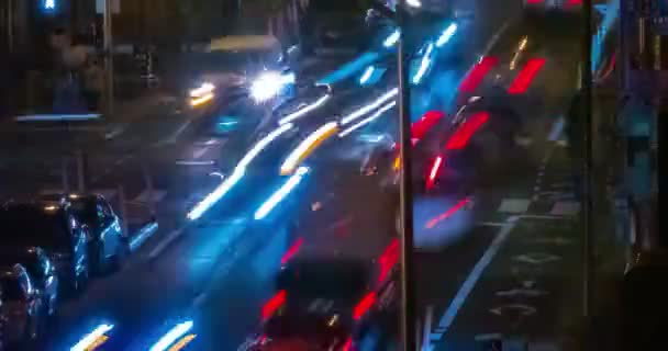 Lång Exponering Timelapse Bilar Toronto Korsning Natten Filmklipp Från — Stockvideo