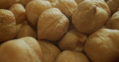 Kurumuş nohutlardan makro sonda atışı. Bir sinema kamerasında çekilmiş..