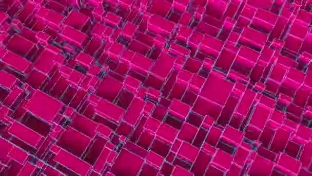 Abstrato Rosa Tijolo Caixa Animação Bloco Loop Sem Costura — Vídeo de Stock