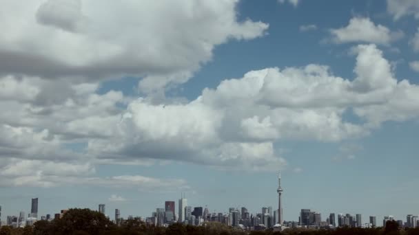 Extremer Ultra Weitwinkelblick Auf Die Skyline Von Toronto Einem Tag — Stockvideo