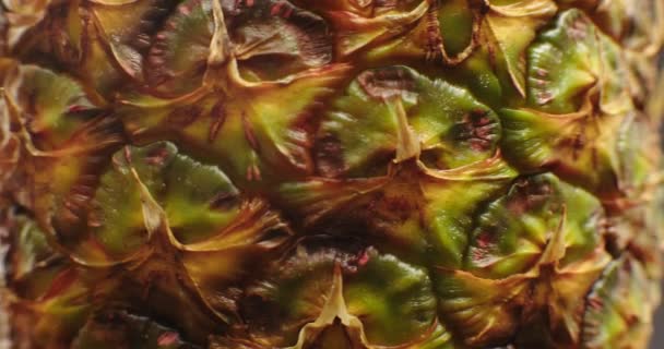 Macro Shot Van Een Verse Rijpe Ananas Opgenomen Een Bioscoopcamera — Stockvideo