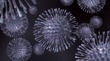 2019-nCoV Roman Coronavirus Wuhan, Çin 'deki salgının merkezinde. Tıbbi olarak doğru 3B canlandırma.