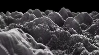 Hızlı hareket eden küplerin üzerinden uçun. Teknoloji geçmişi. CG canlandırması.