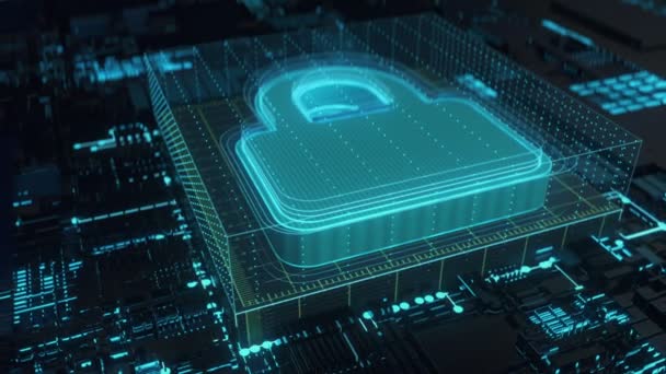 Sicurezza Informatica Concetto Guerra Informatica Flussi Energia Dal Server Protetto — Video Stock
