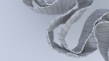 Soyut fayans şeritleri her biriyle çarpışıp ayrıntılı kırışıklıklar oluşturuyor. Yüksek kalite 3 boyutlu cgi animasyonu. Boşluğu kopyala.