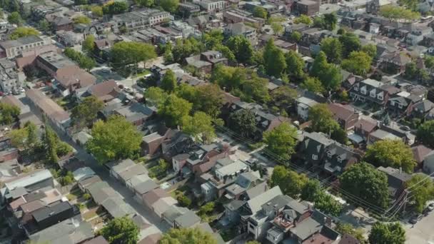 Aerial Establecimiento Plano Barrio Toronto Fotografía Cinematográfica — Vídeo de stock