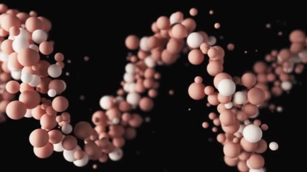 Particle Spheres Growing Helix Shape Render — Stock Video