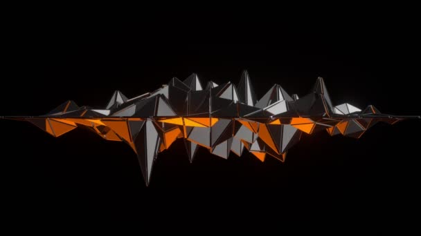 Abstraktní Geometrický Tvar Vln Trojúhelníkové Pletivo Animace Smyčky — Stock video