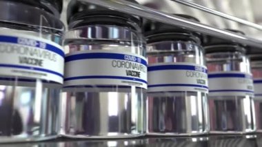 Coronavirus COVID-19 aşısı kavramı. 4K kusursuz döngü.