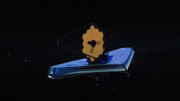 James Webb Űrteleszkóp Teljesen Telepítve Kép Elemeit Nasa Bocsátotta Rendelkezésre — Stock videók