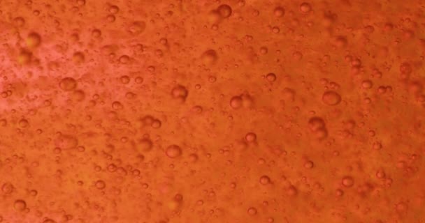 Makroaufnahme Von Blasen Die Einem Flüssigen Gel Aufsteigen Gedreht Raw — Stockvideo