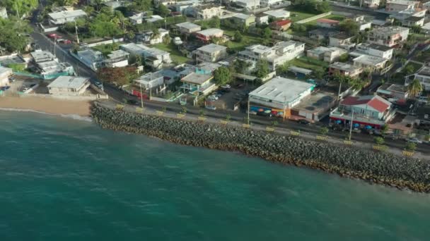 Aerial Establishing Colpo Puerto Nuevo Porto Rico Costiero Area Ancora — Video Stock