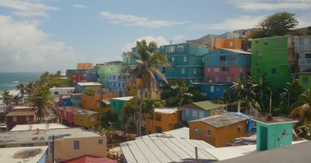 Stunning Establishing Shot Perla Neighborhood Puerto Rico Cinematic Footage — Stock Video