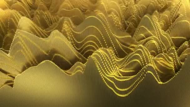 3D波形动画 固体黄金 4K无缝回路 — 图库视频影像
