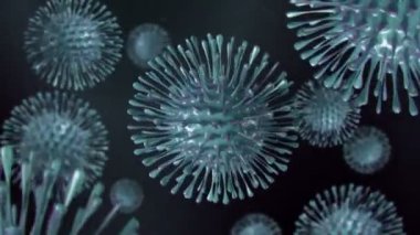 2019-nCoV Roman Coronavirus Wuhan, Çin 'deki salgının merkezinde. Tıbbi olarak doğru 3B canlandırma.
