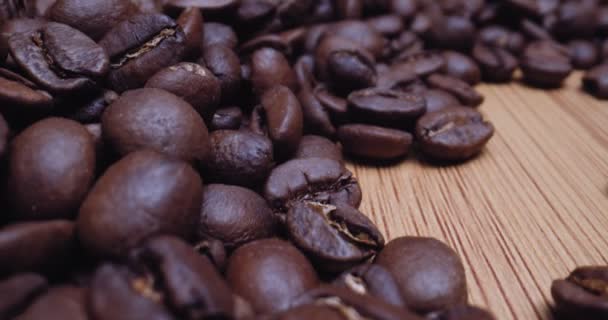Makro Sonda Shot Coffee Beans Snímek Studiu Raw Kameře — Stock video