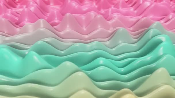 活気のある楽しい抽象波パターン シームレスなループ — ストック動画