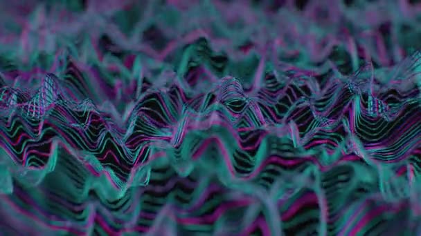 Abstract Neon Wavy Lines Беззвучная Петля — стоковое видео