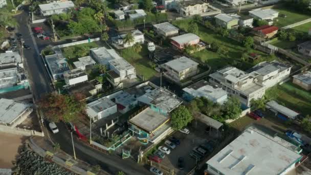 Аэросъемка Пуэрто Нуэво Побережье Пуэрто Рико Район Восстанавливающийся После Урагана — стоковое видео