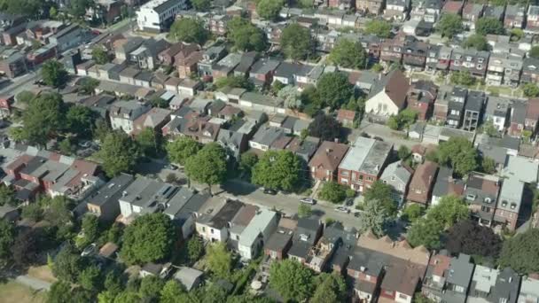 Aerial Založení Záběru Torontské Čtvrti Kinematografický Snímek — Stock video