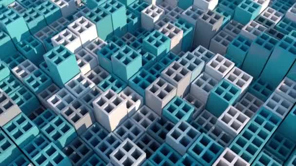 Abstracte Blokjes Geometrische Achtergrond Naadloos Lussen — Stockvideo