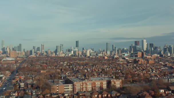 Légi Felvétel West End Toronto Környékéről Késő Ősszel Filmfelvétel — Stock videók