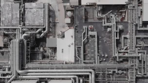 Gelecekteki Bir Teknoloji Üretim Tesisinin Havadan Aşağı Görüntüsü Sinematik Çekim — Stok video