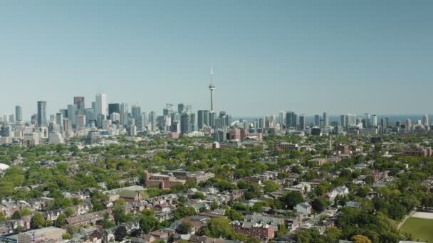 Luftaufnahme Einer Nachbarschaft Toronto Filmdreh — Stockvideo