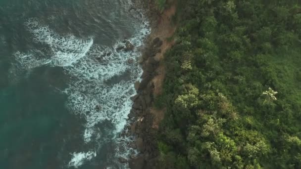 Aerial Establishing Shot Beautiful Beach Cinematic Footage — Stock Video