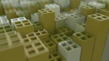 Soyut 3d Küpler. Geometrik Arkaplan. Kusursuz Döngü