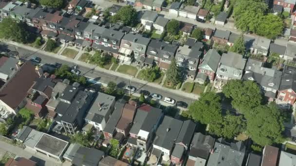 Aerial Etablera Skott Toronto Grannskap Filmatiskt Skott — Stockvideo