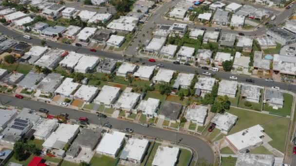 Aerial Etablerar Skott Ett Bostadsområde Puerto Rico Filmklipp Från — Stockvideo